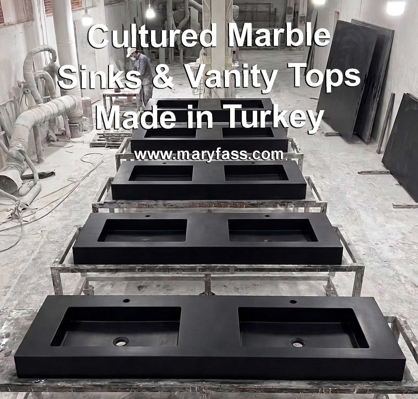 Cultured Marble Vanity Top Manufacturer in Turkey | Maryfass